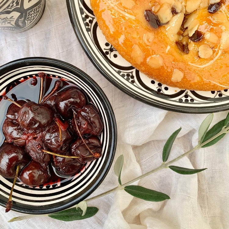 Bowls and plates handmade from fez medina pottery