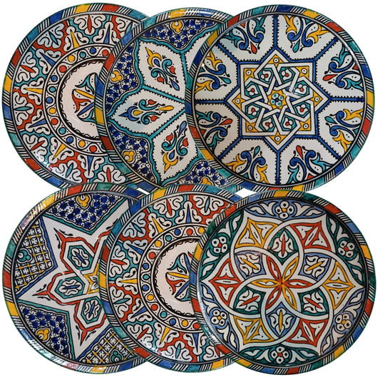 Handmade Moroccan Fes Pottery Plate – Hand-Painted Ceramic Plate