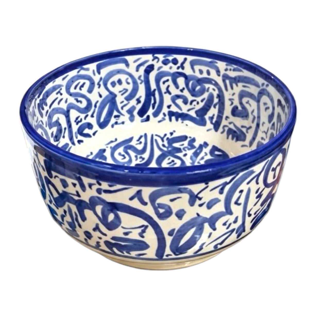Handcrafted Moroccan Arabic Calligraphy Bowls – Decorative & Functional Ceramic Serving Bowl