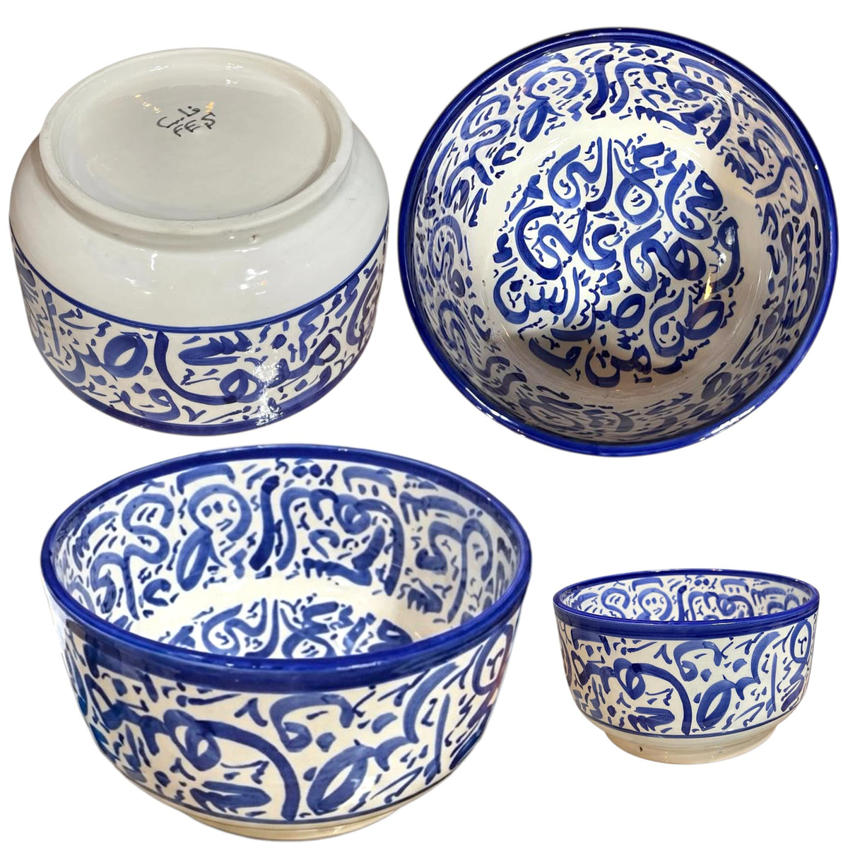 Handcrafted Moroccan Arabic Calligraphy Bowls – Decorative & Functional Ceramic Serving Bowl