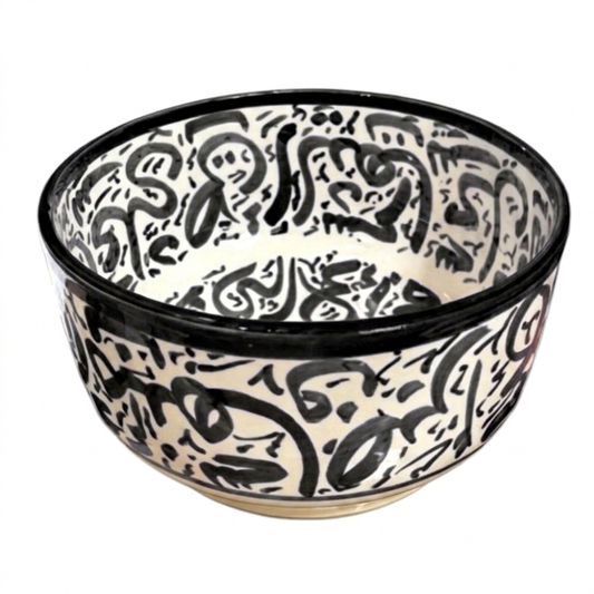 Handcrafted Moroccan Arabic Calligraphy Bowls – Decorative & Functional Ceramic Serving Bowl
