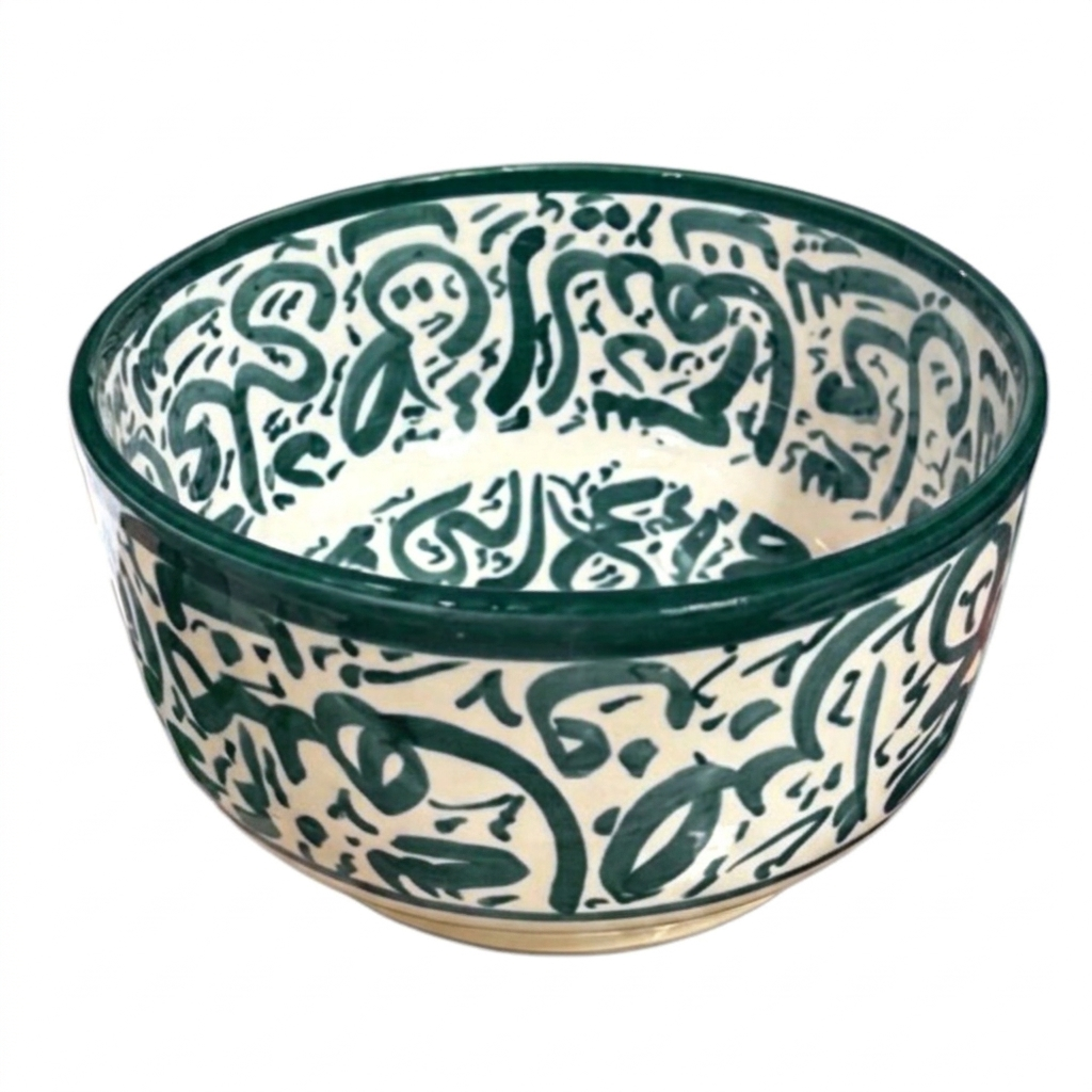 Handcrafted Moroccan Arabic Calligraphy Bowls – Decorative & Functional Ceramic Serving Bowl