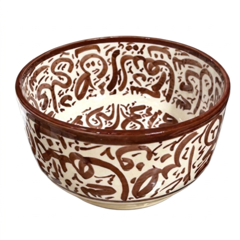 Handcrafted Moroccan Arabic Calligraphy Bowls – Decorative & Functional Ceramic Serving Bowl