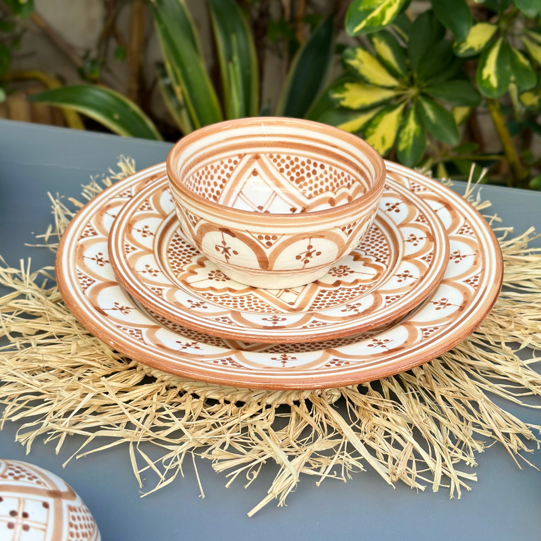 plats and bowls collection of Moroccan pottery from Fez,dishwasher and microwave safe