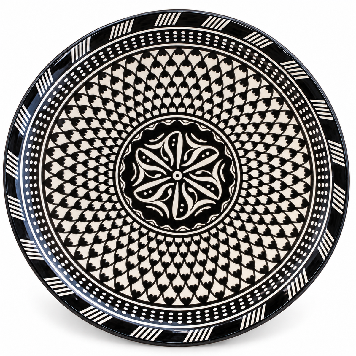 Black Moroccan fez pottery plates dishwasher and microwave safe