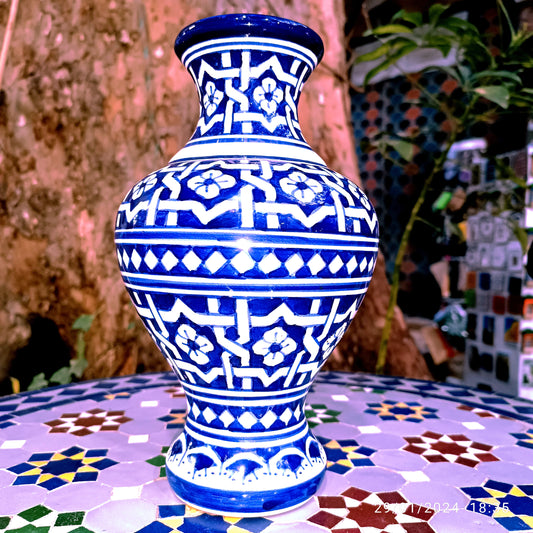 Moroccan ceramic vase, handmade and hand painted