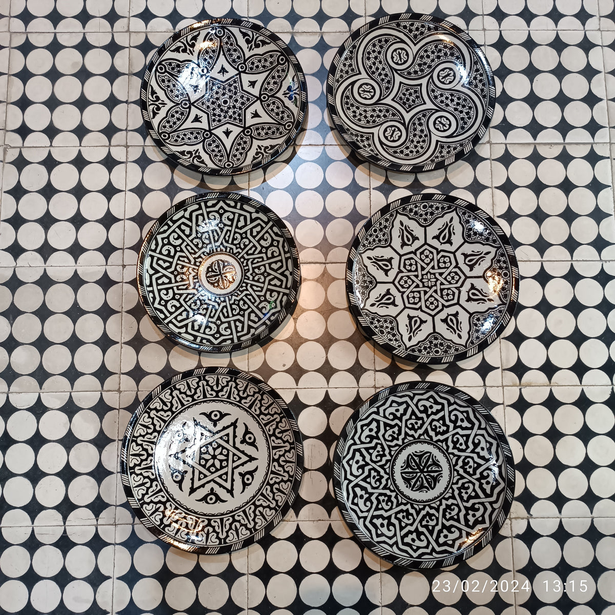 Black Moroccan fez pottery plates dishwasher and microwave safe