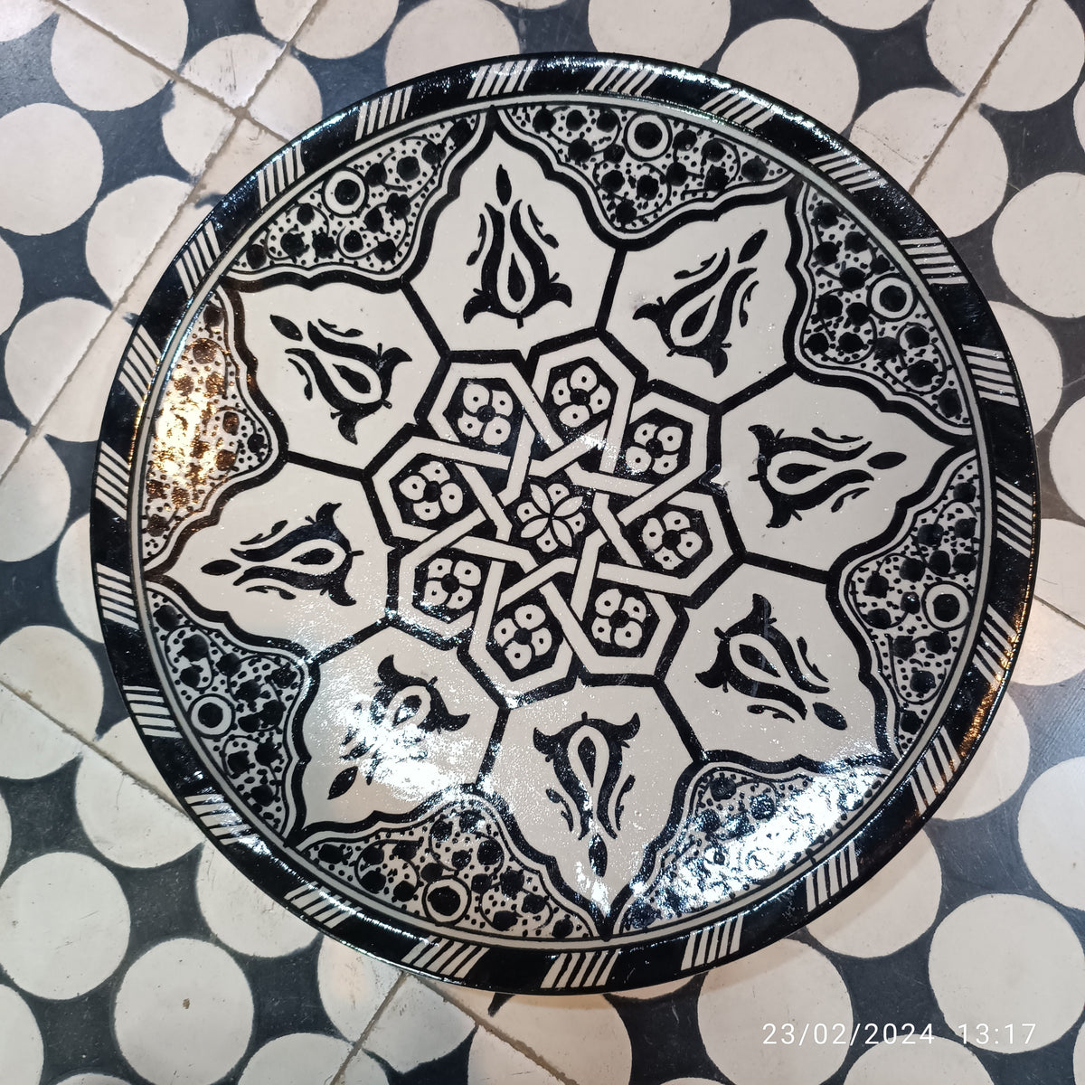 Black Moroccan fez pottery plates dishwasher and microwave safe