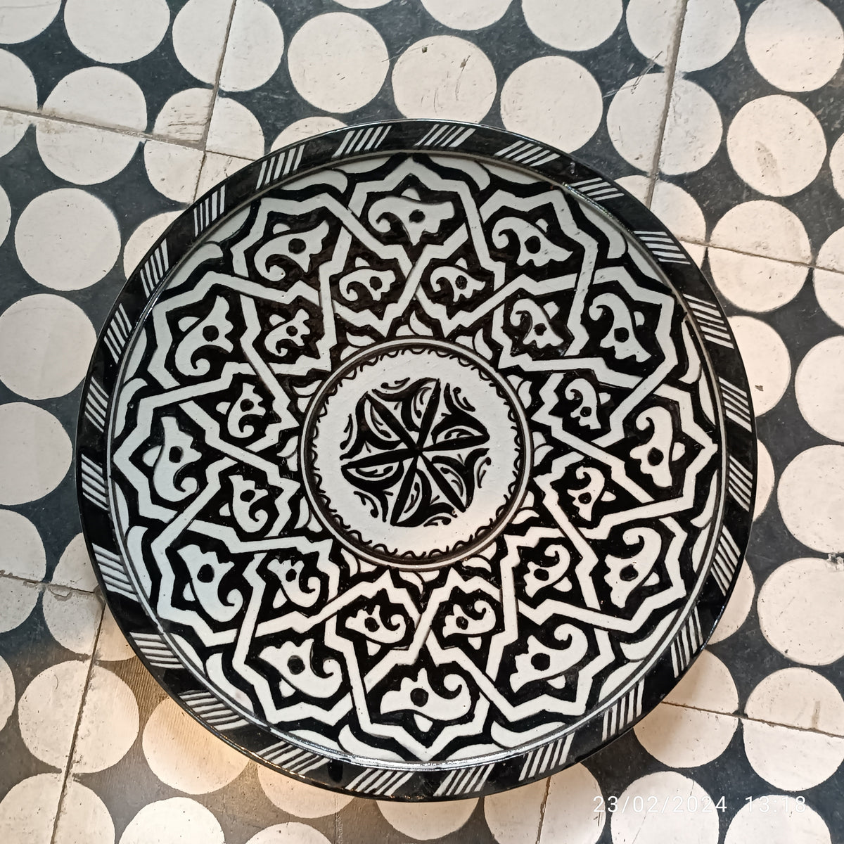 Black Moroccan fez pottery plates dishwasher and microwave safe