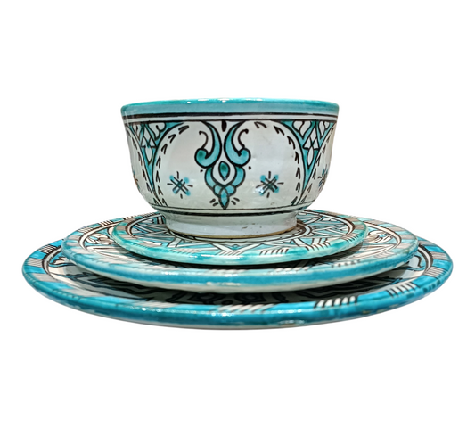 Luxury Moroccan Dinnerware Set – Handcrafted Traditional Pottery