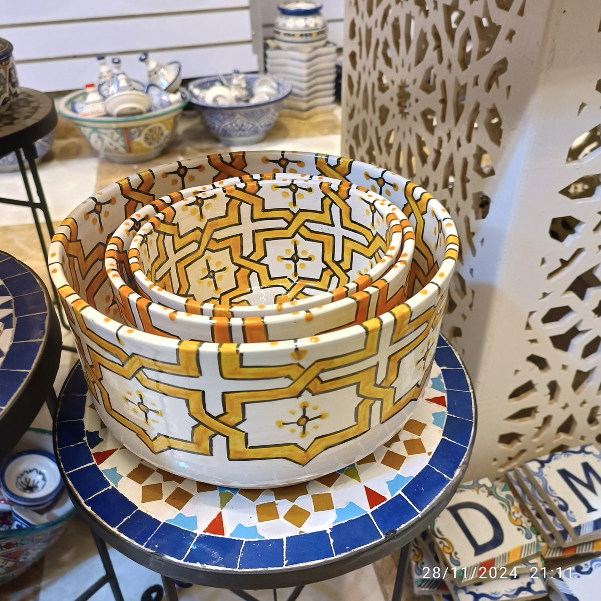 Handmade Moroccan fez pottery Bowls – Hand-Painted Moroccan ceramic