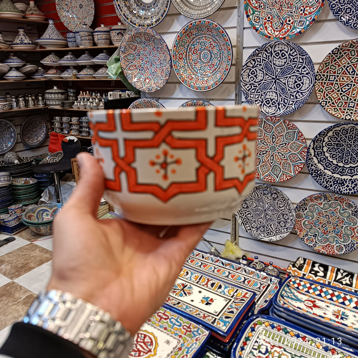 Handmade Moroccan fez pottery Bowls – Hand-Painted Moroccan ceramic