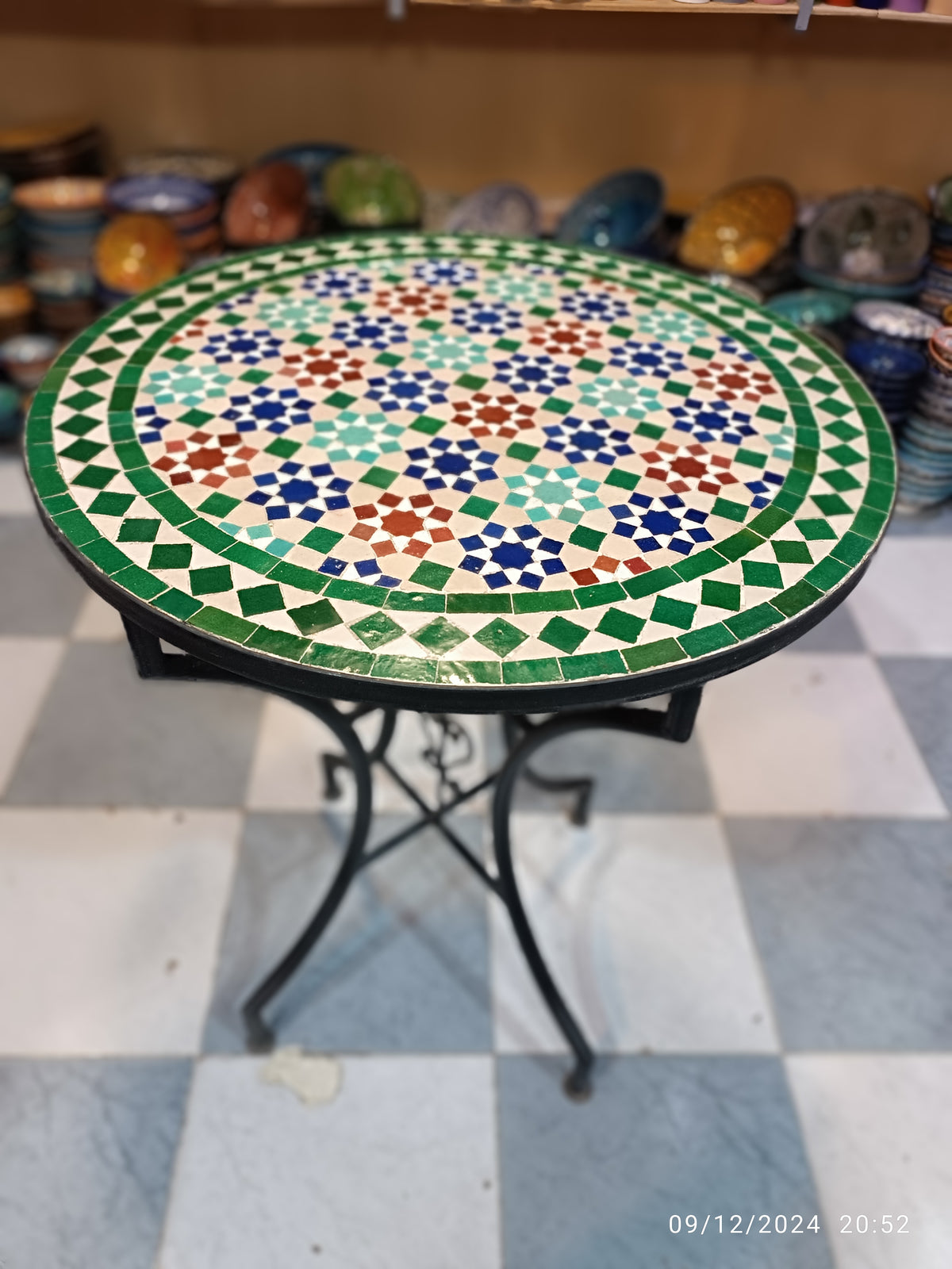 Handmade Moroccan Mosaic Table from Fez