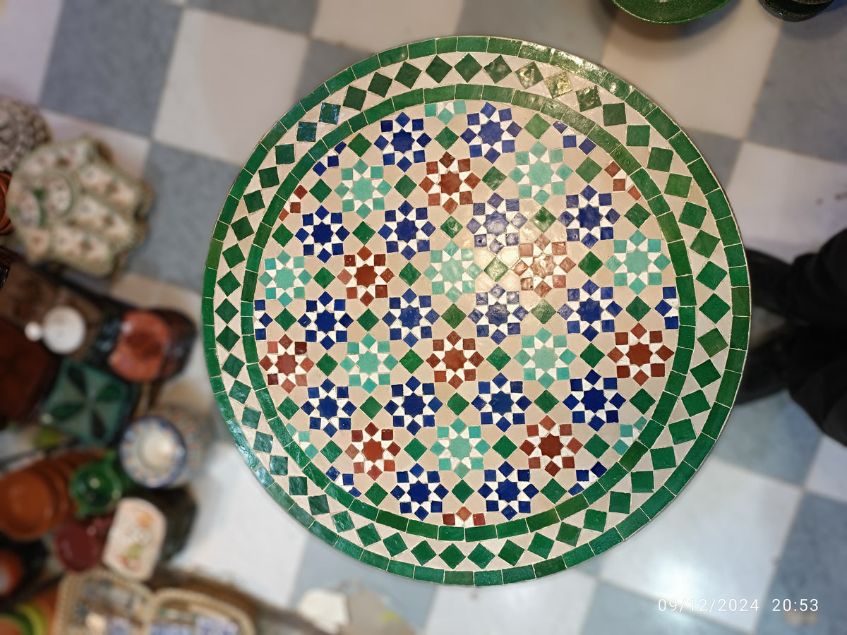 Handmade Moroccan Mosaic Table from Fez