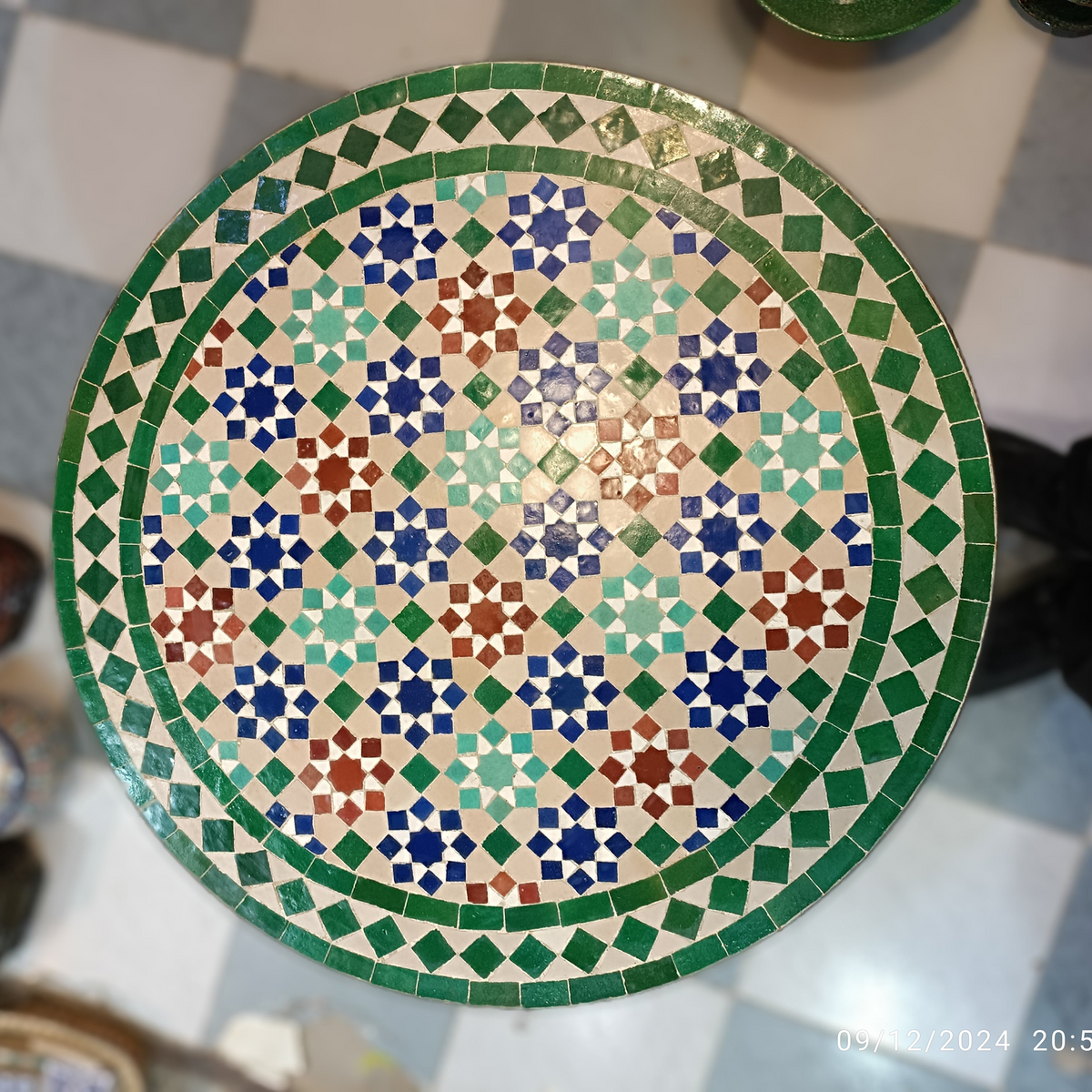 Handmade Moroccan Mosaic Table from Fez