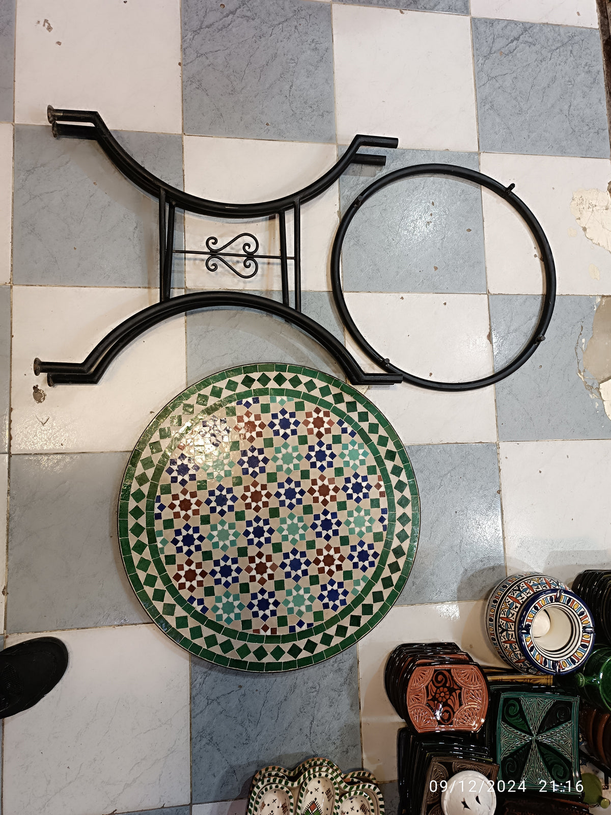 Handmade Moroccan Mosaic Table from Fez