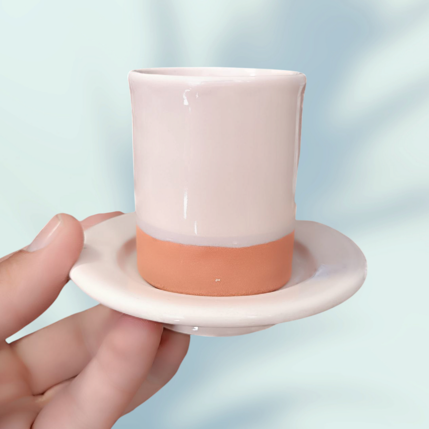 Coffee cups handmade pottery and hand painted fez pottery 6 coffee cups