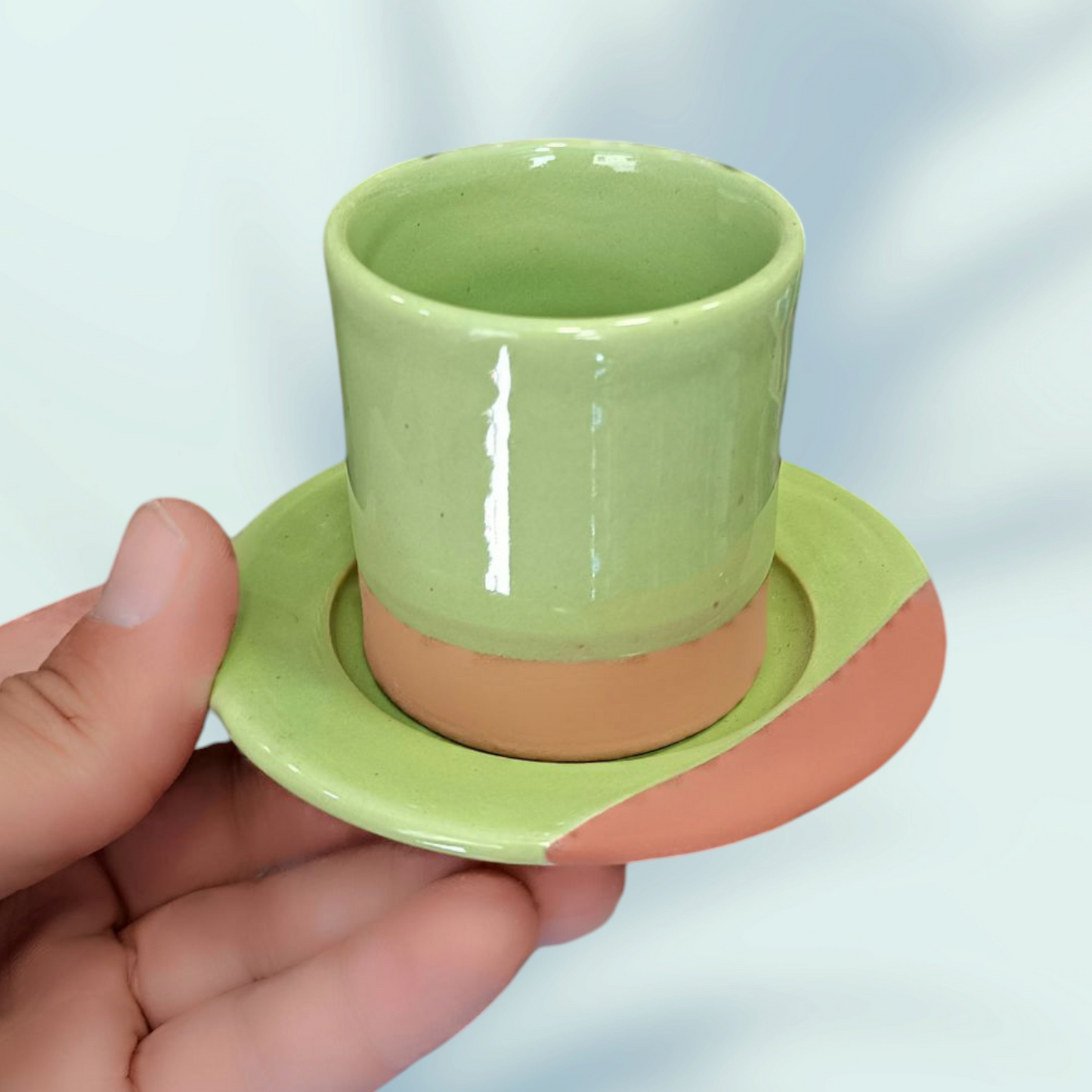 Coffee cups handmade pottery and hand painted fez pottery 6 coffee cups