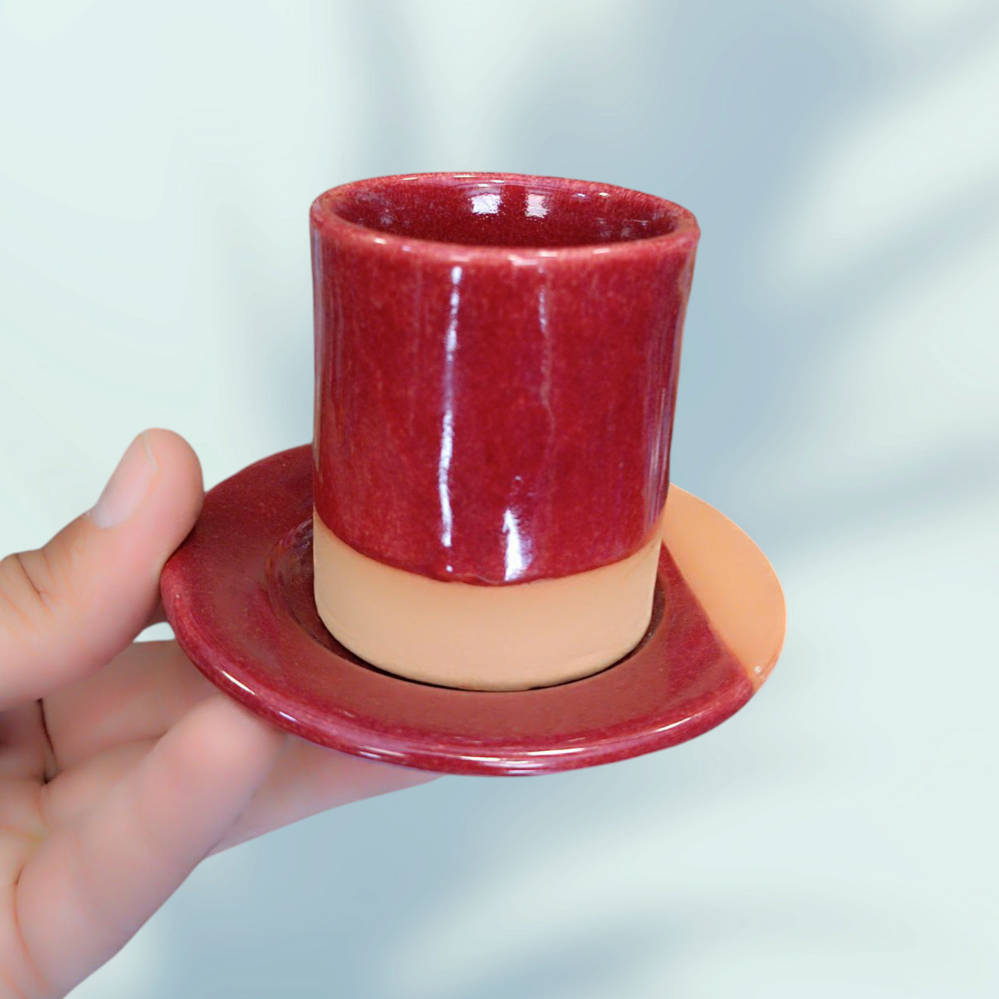 Coffee cups handmade pottery and hand painted fez pottery 6 coffee cups