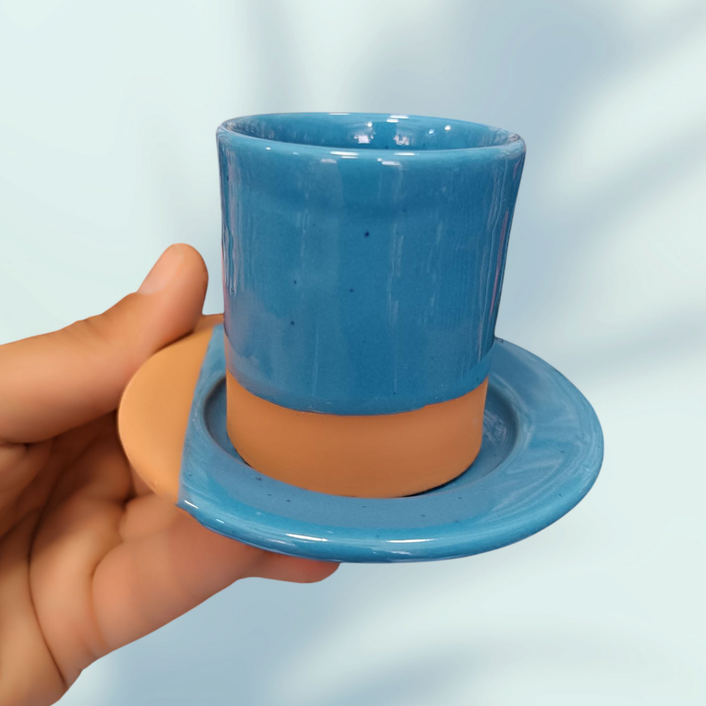 Coffee cups handmade pottery and hand painted fez pottery 6 coffee cups