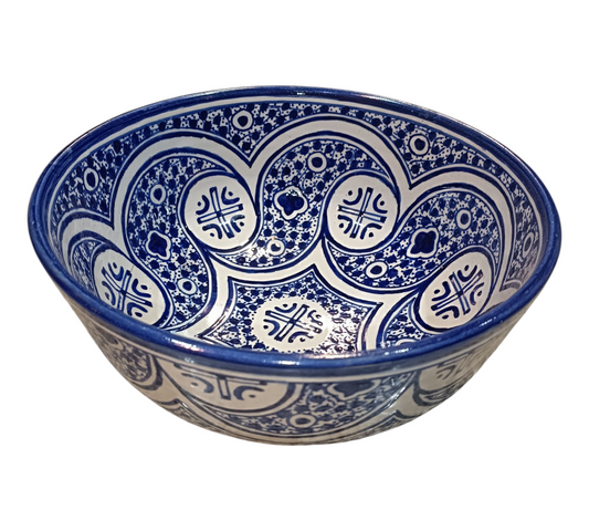 Larg salad bowl handmade and hand painted original from fez Morocco
