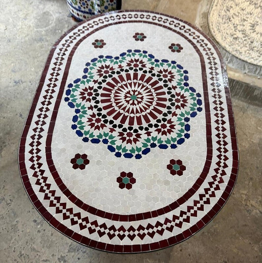 Handmmoroccwn fez pottery mosaic table