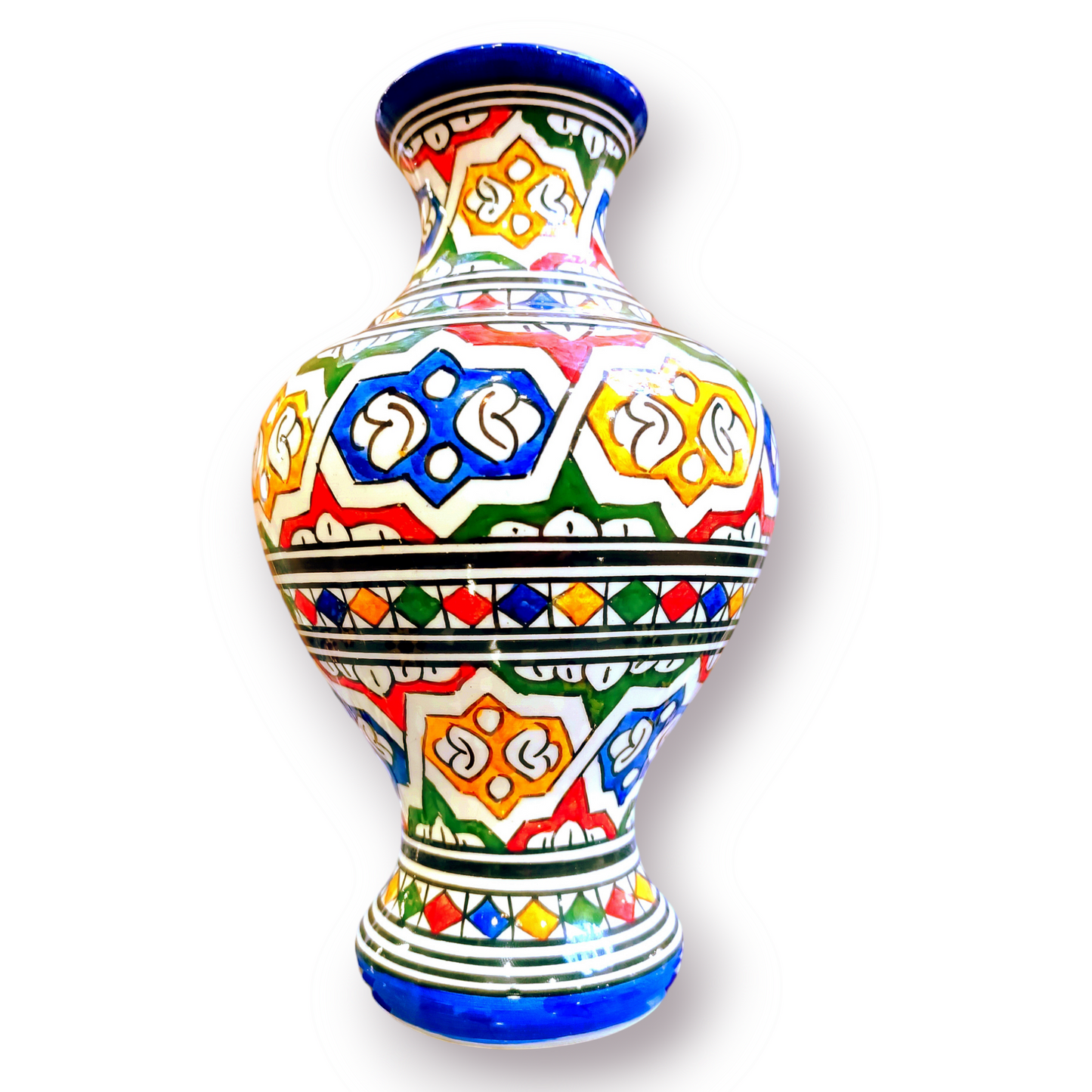 Moroccan ceramic vase, handmade and hand painted