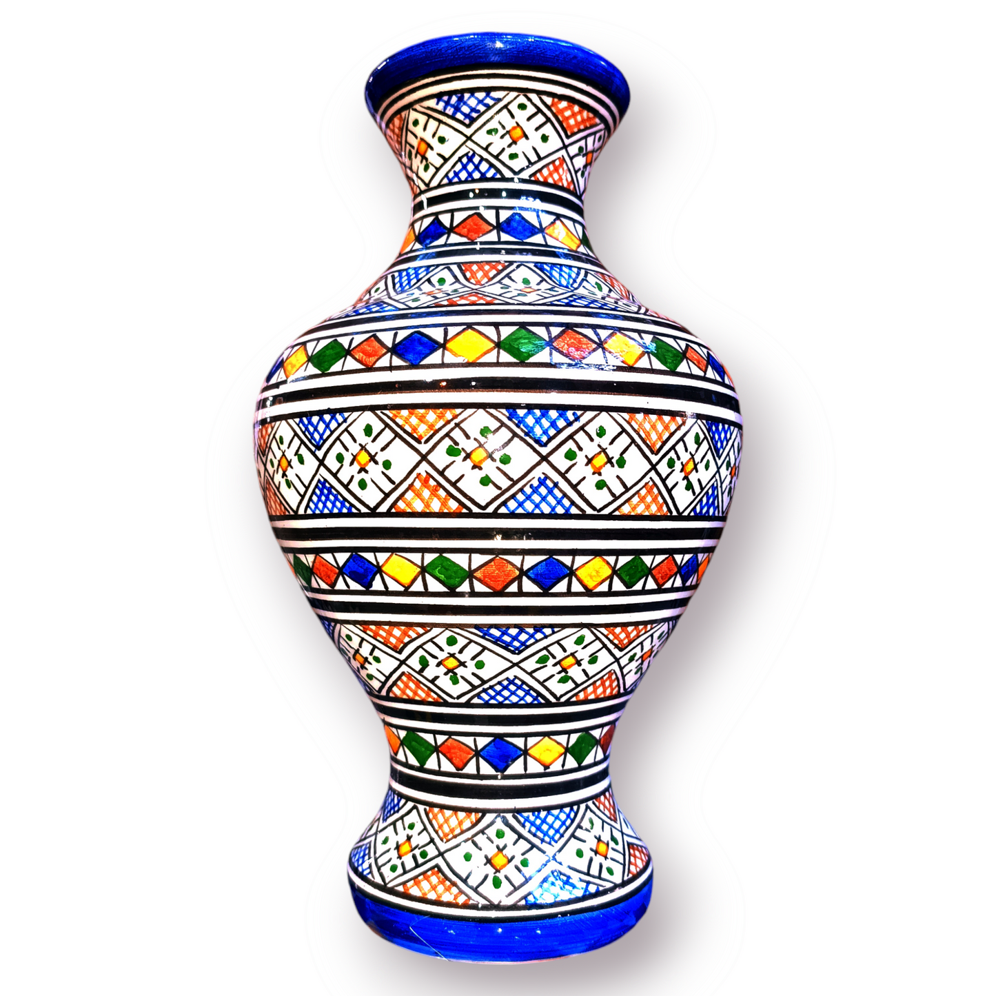 Moroccan ceramic vase, handmade and hand painted