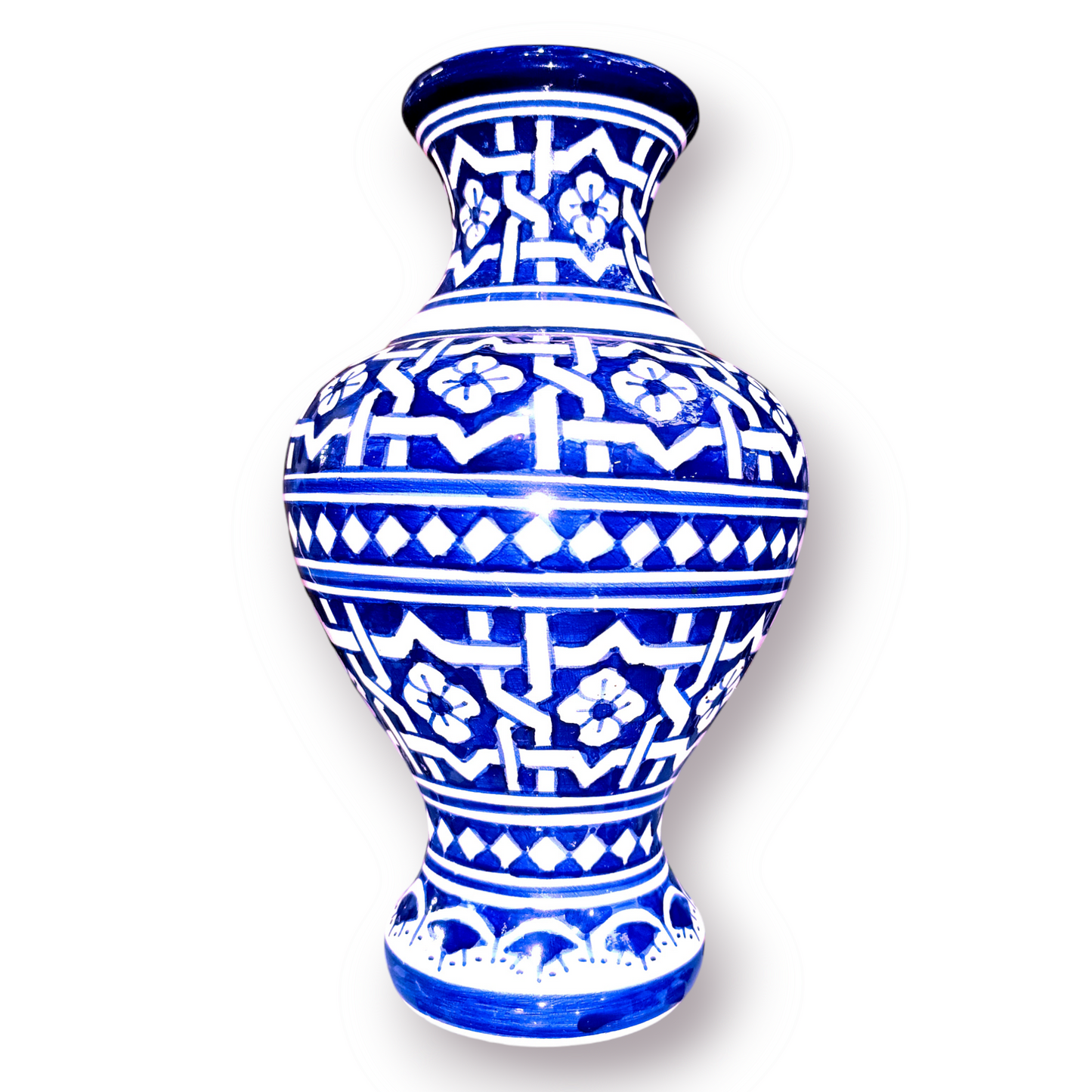 Moroccan ceramic vase, handmade and hand painted