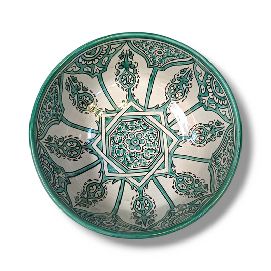 large salad bowl handmade and hand painted from Morocco width 30 cm