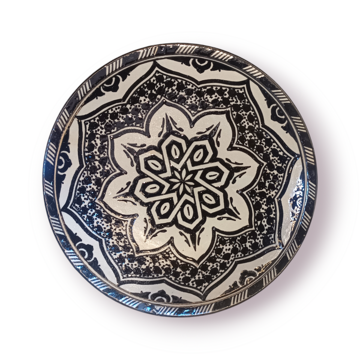 Black Moroccan fez pottery plates dishwasher and microwave safe