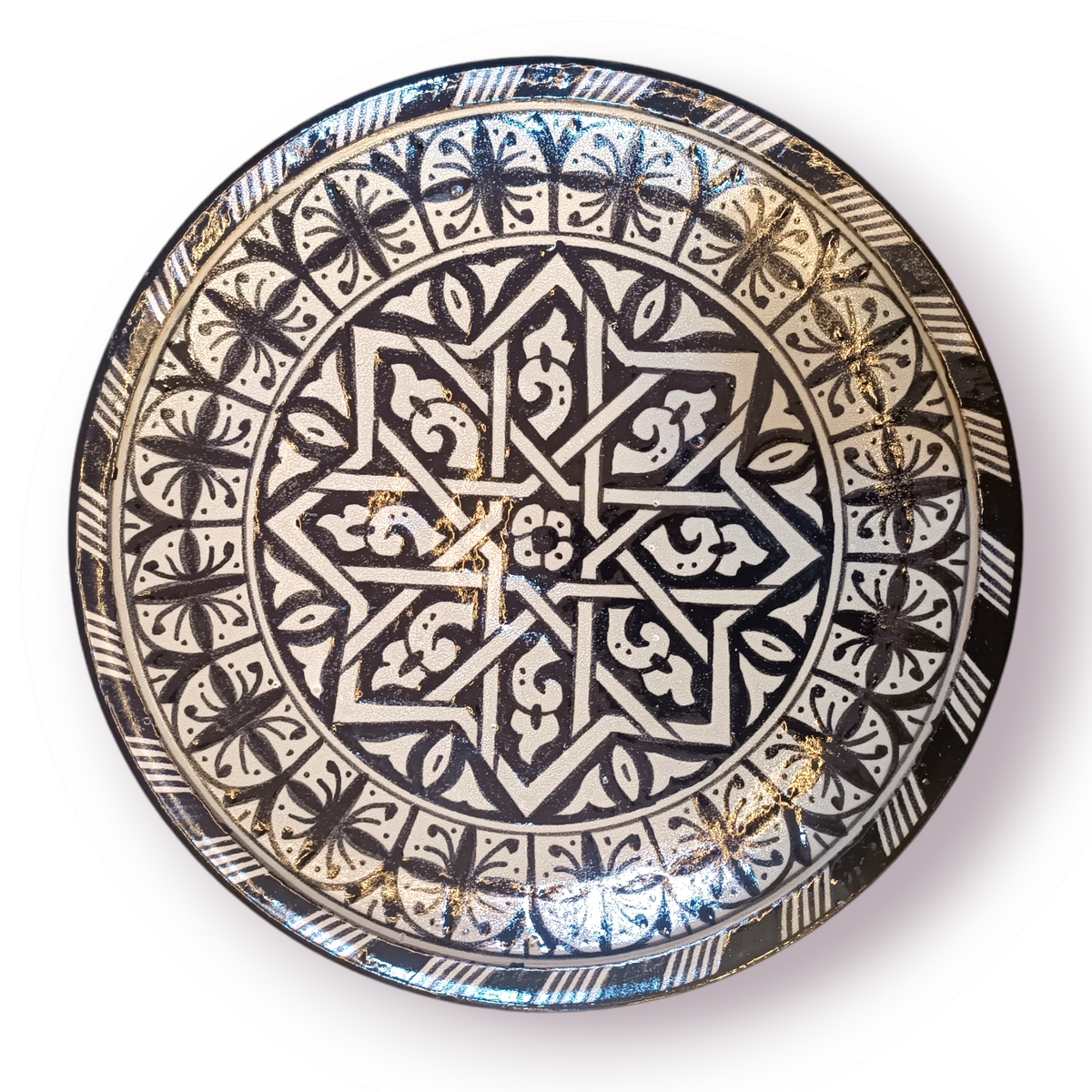 Black Moroccan fez pottery plates dishwasher and microwave safe