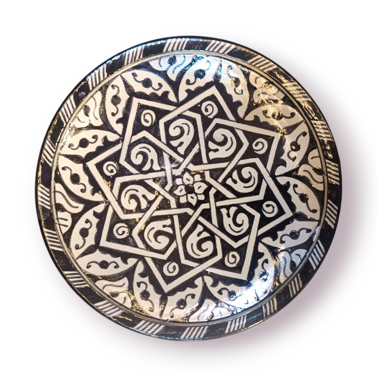 Black Moroccan fez pottery plates dishwasher and microwave safe