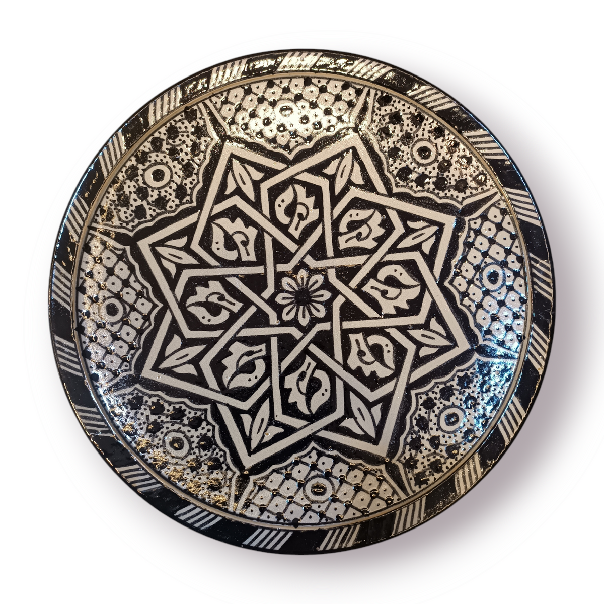 Black Moroccan fez pottery plates dishwasher and microwave safe