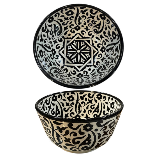 Handmade Moroccan Ceramic Bowl – Traditional Fez Pottery, Floral Design