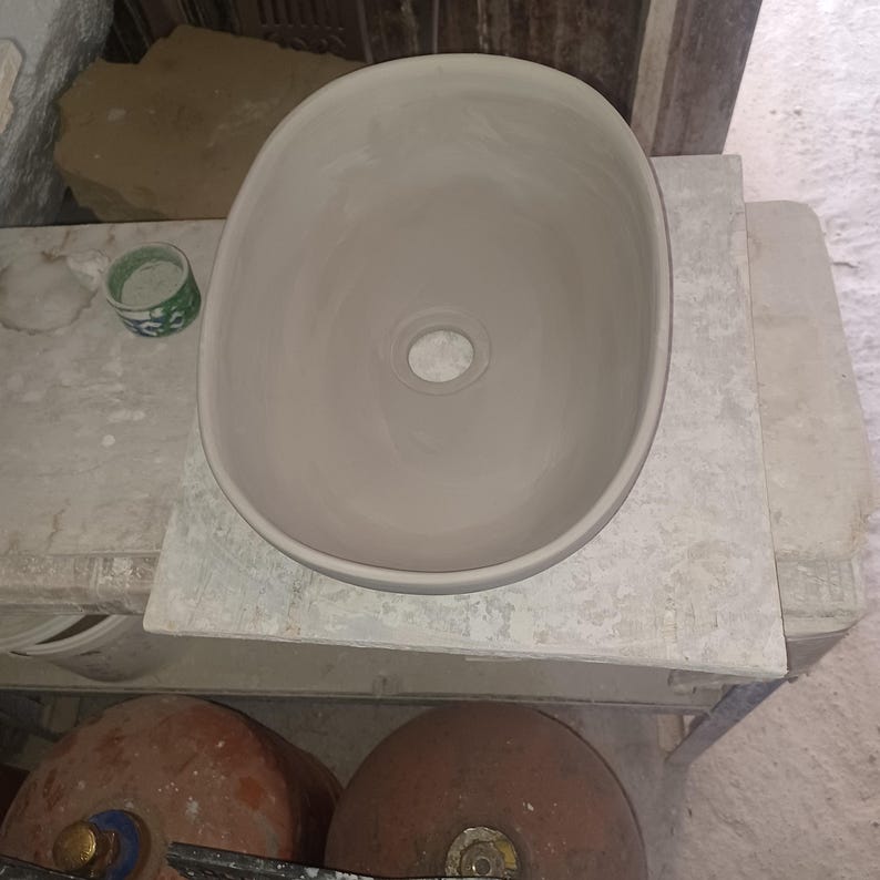 Moroccan Ceramic Vessel Sink – Green & Black & Gray Fish Scale Design