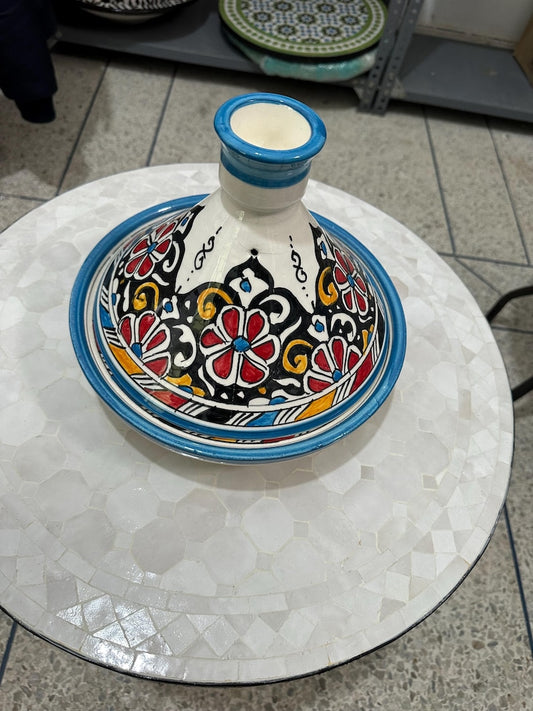 Moroccan Tagine with Hand-Painted – fez pottery Ceramic Cooking Pot