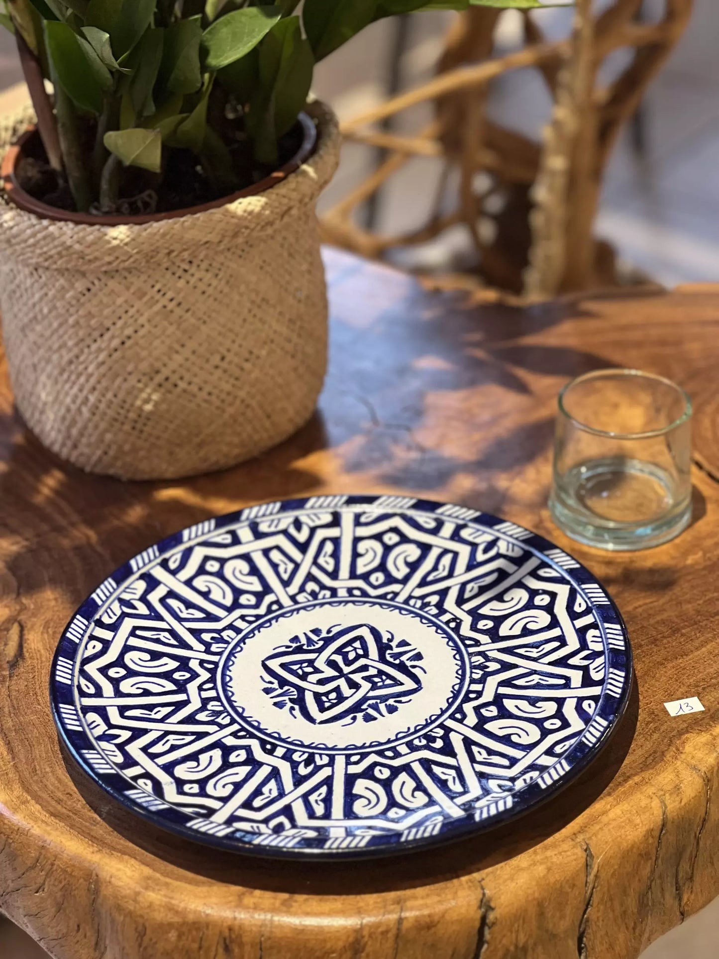 6 dinner plates blue and white dinner set ,handmade and hand painted