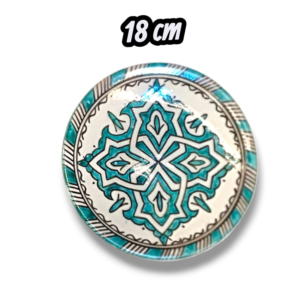 Green hand painted Moroccan fez pottery plates dishwasher and microwave safe