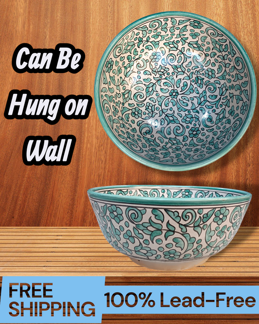 large salad bowl handmade and hand painted from Morocco width 30 cm