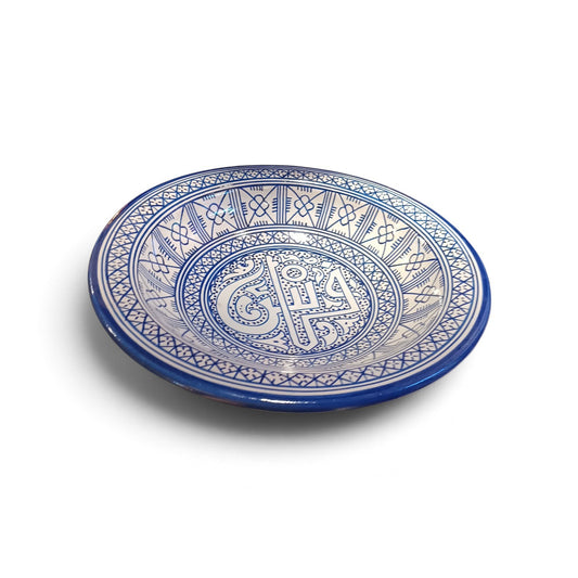 Handmade Moroccan Fes Ceramic Bowl with Berber Design – Decorative Wall Plate