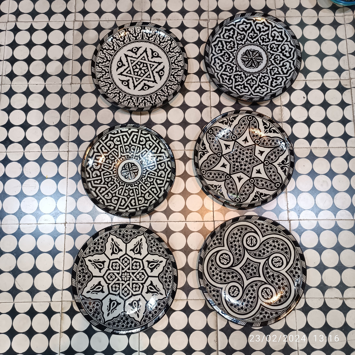 Black Moroccan fez pottery plates dishwasher and microwave safe