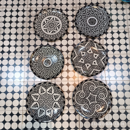 Black Moroccan fez pottery plates dishwasher and microwave safe