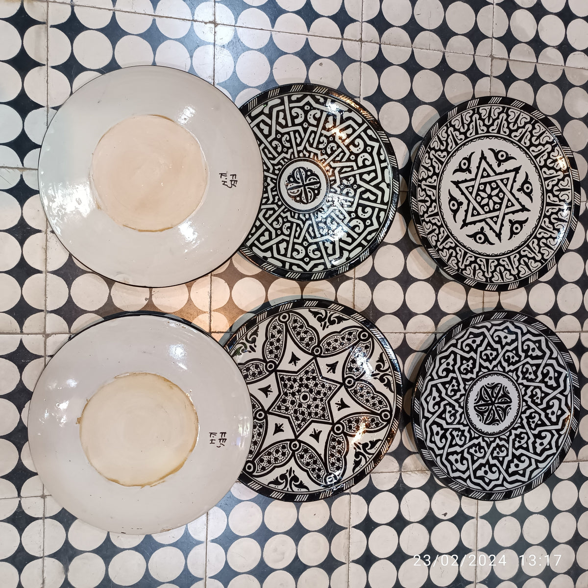 Black Moroccan fez pottery plates dishwasher and microwave safe