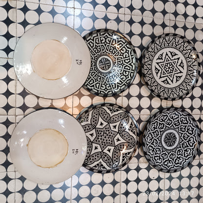 Black Moroccan fez pottery plates dishwasher and microwave safe