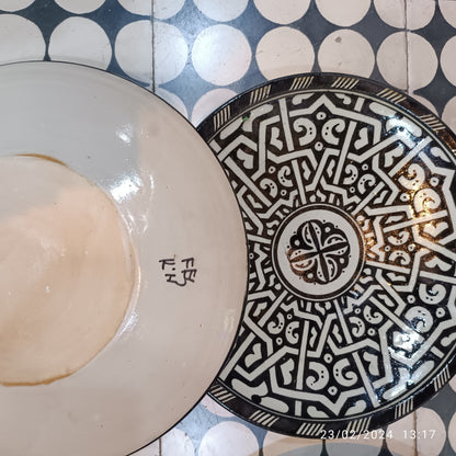 Black Moroccan fez pottery plates dishwasher and microwave safe