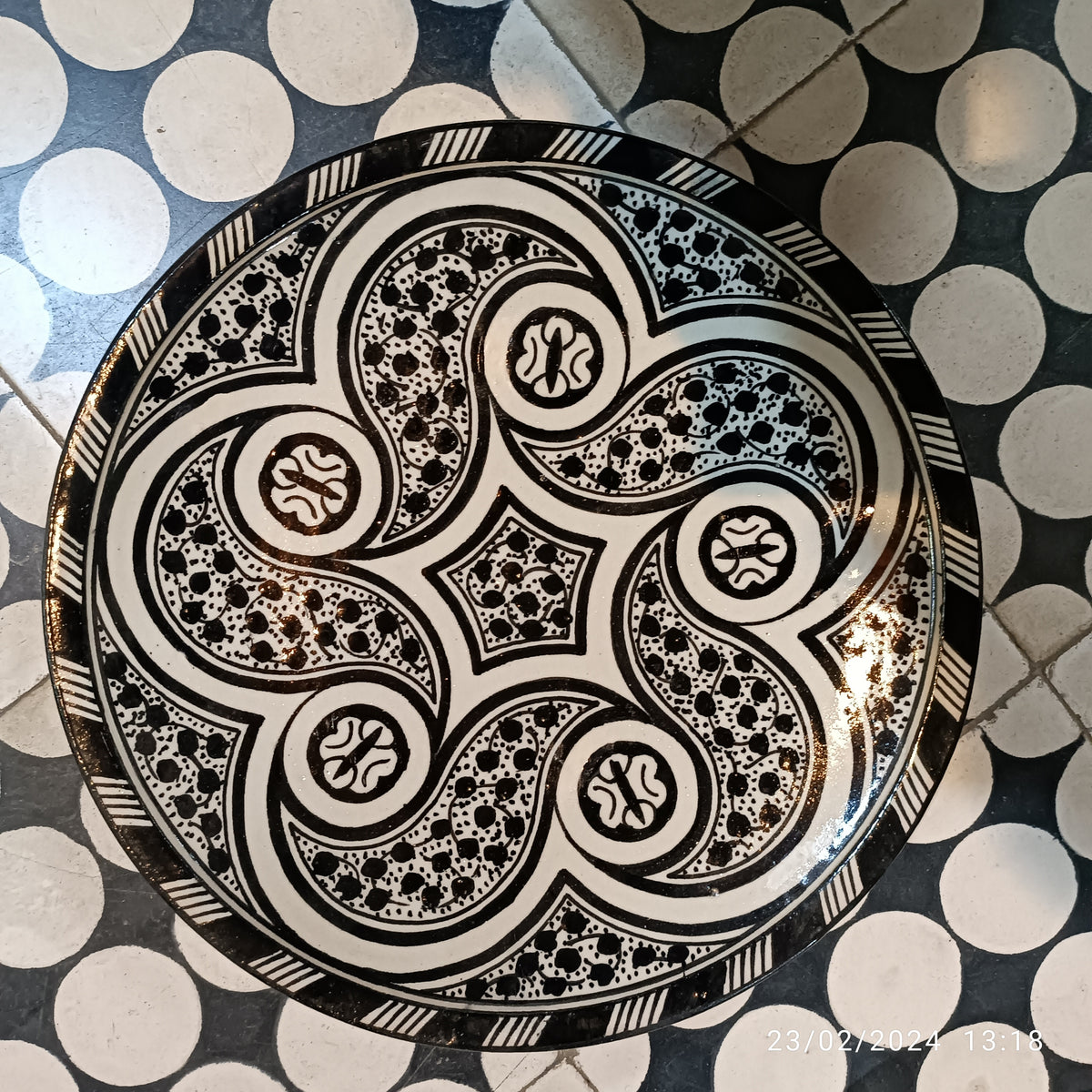 Black Moroccan fez pottery plates dishwasher and microwave safe