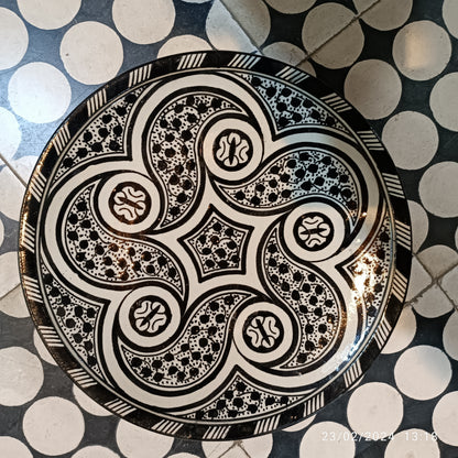 Black Moroccan fez pottery plates dishwasher and microwave safe