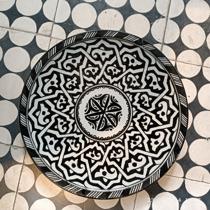 Black Moroccan fez pottery plates dishwasher and microwave safe