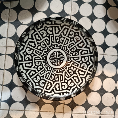 Black Moroccan fez pottery plates dishwasher and microwave safe